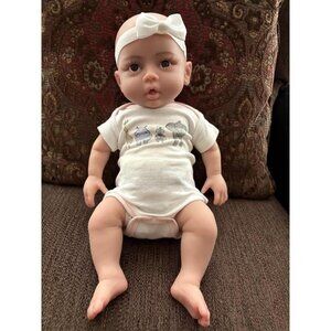🆕18.5 inch Full Silicone Tan Baby Dolls Newborn Baby Girl Doll Newborn Doll